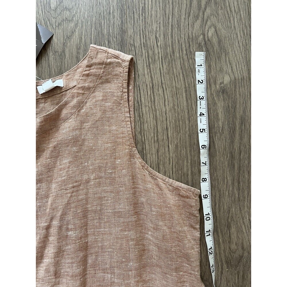 Pure J. Jill 100% Linen Sleeveless Midi Dress Terracotta Minimalist Petite Large - Picture 14 of 15